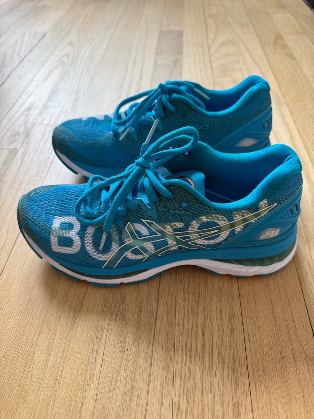 Asics Turquoise Blue Running Shoes- Boston Marathon 2018 NEW Women’s Sz 7 1/2